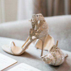 champagne bridal heels with rhinestones c925f